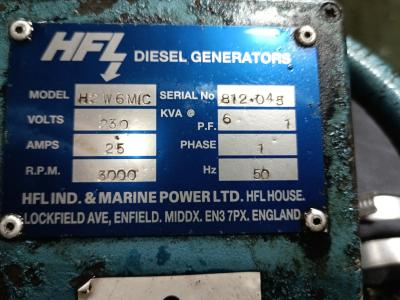 Marine Diesel Generator HFL 230V Boot Yacht Segelboot