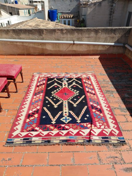 Moroccan Kilim Rug colorful Oriental