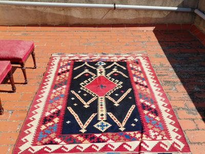Moroccan Kilim Rug colorful Oriental