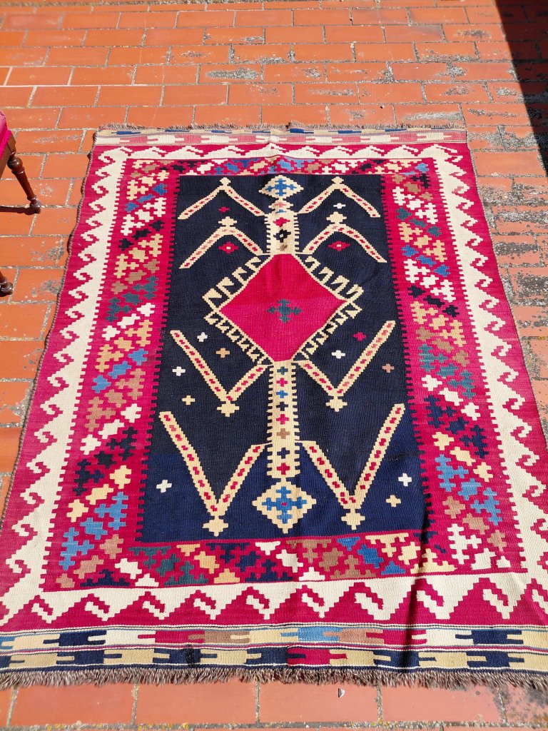 Moroccan Kilim Rug colorful Oriental