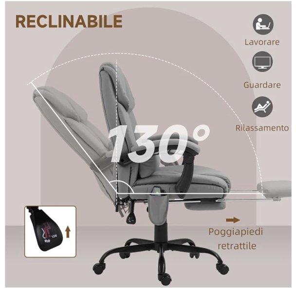 Massagesessel Bürostuhl grau