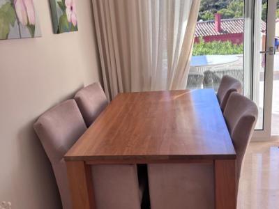 Solid wooden dining table, already disassembled