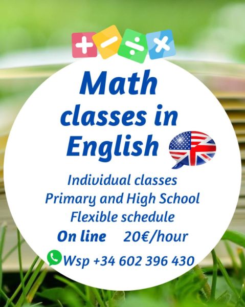 Clases de matemáticas en inglés   €20/hora