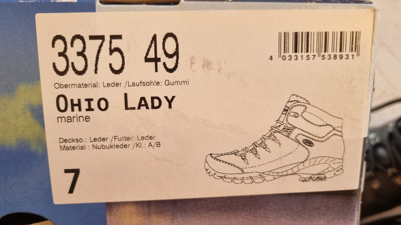 Meindl Ohio Lady Wanderschuhe / Stiefel Gr. 40,5 (UK 7)  Leder / Vibram