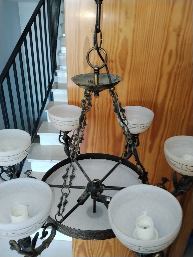 Messing- und Marmorlampe