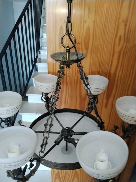 Messing- und Marmorlampe