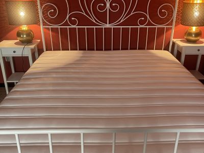 Metallbett von IKEA, weiß 1,60 inkl. Lattenrost