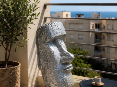 Moai Skulptur Deko für Haus und Garten / eigene Herstellung / Beton / massiv
