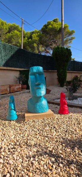 Moai Skulptur Deko für Haus und Garten / eigene Herstellung / Beton / massiv