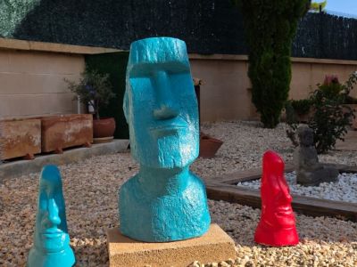 Moai Skulptur Deko für Haus und Garten / eigene Herstellung / Beton / massiv