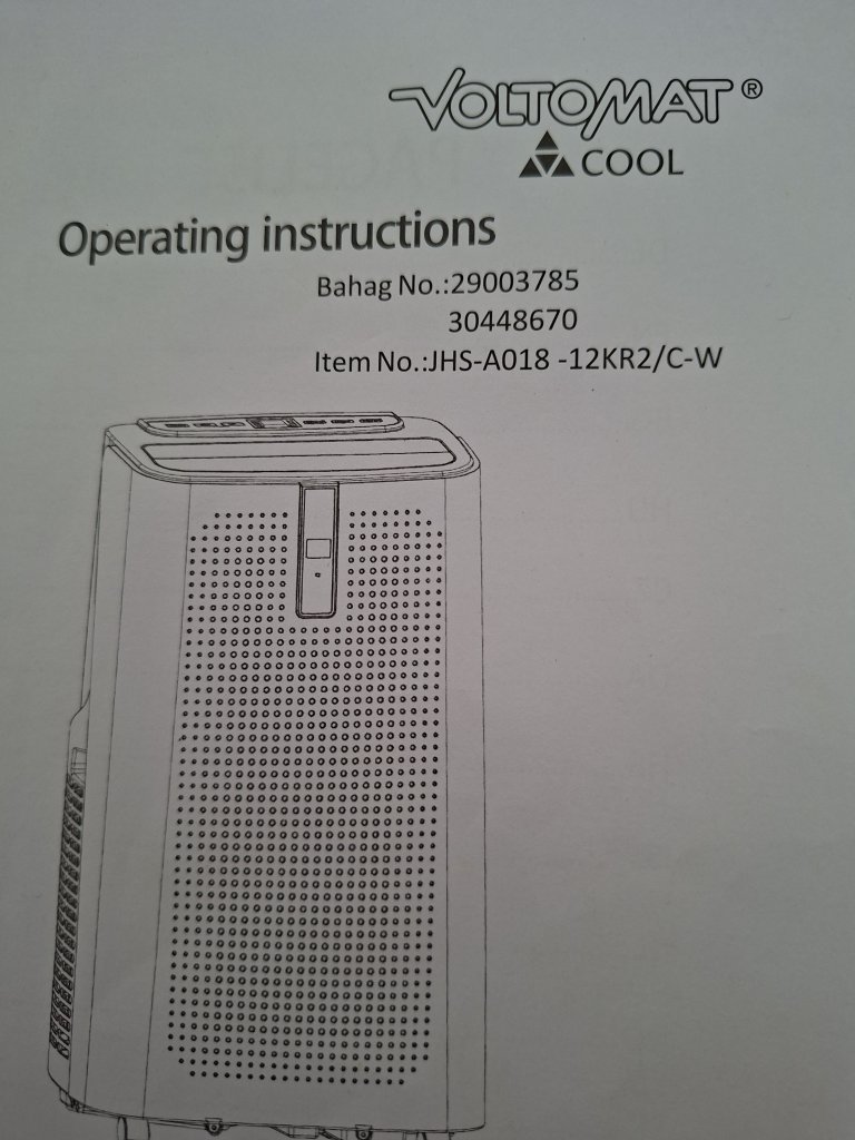 Mobile Air Conditioner (cools, dehumidifies, ventilates)