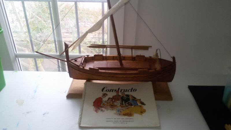 Model ship in display case