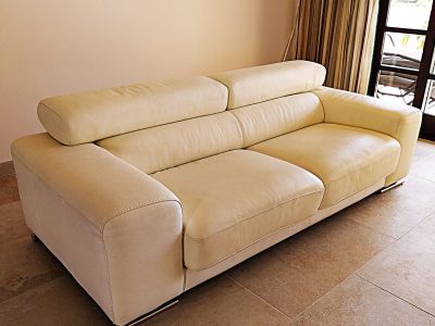 Modern faux leather sofa