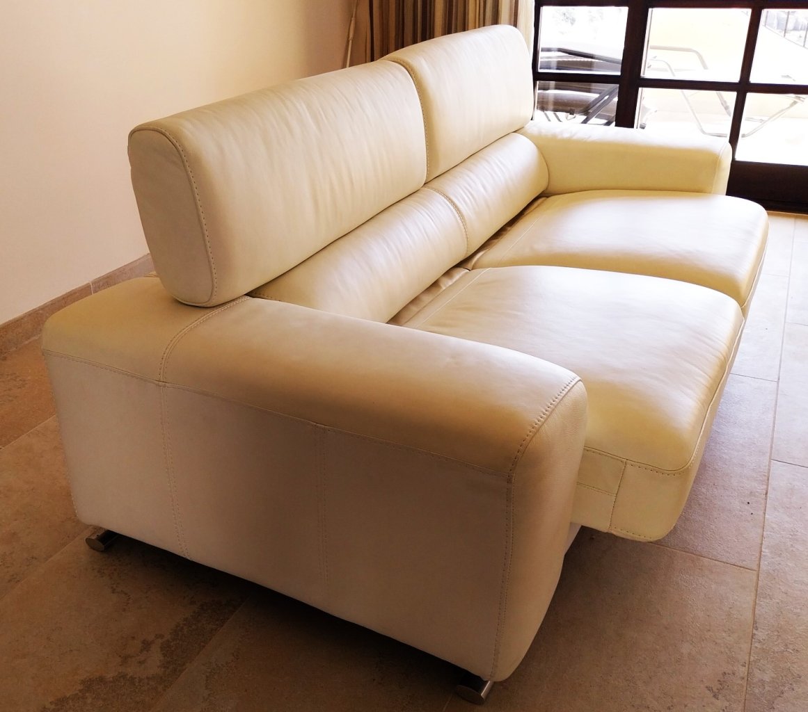 Modern faux leather sofa
