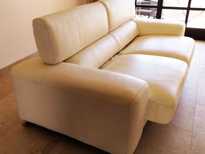 Modern faux leather sofa