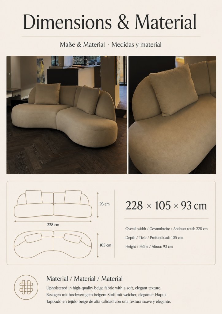 Modulares Designsofa, neuwertiger Zustand, KLER Sirena