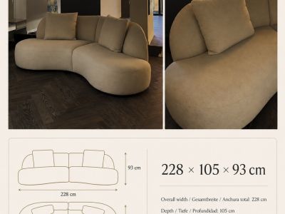 Modulares Designsofa, neuwertiger Zustand, KLER Sirena