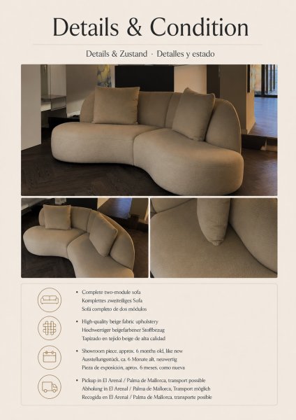Modulares Designsofa, neuwertiger Zustand, KLER Sirena