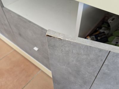 Furniture Set: Display Cabinet & Sideboard (Concrete Look / Cream) Pickup Cala Millor