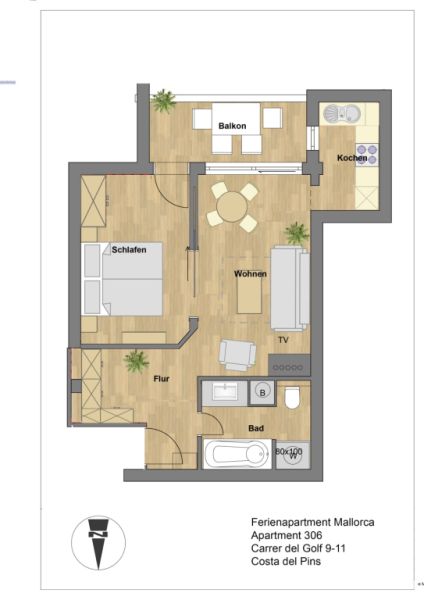 Möblierte Wohnung mit Meerblick ab sofort frei.