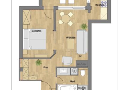 Möblierte Wohnung mit Meerblick ab sofort frei.