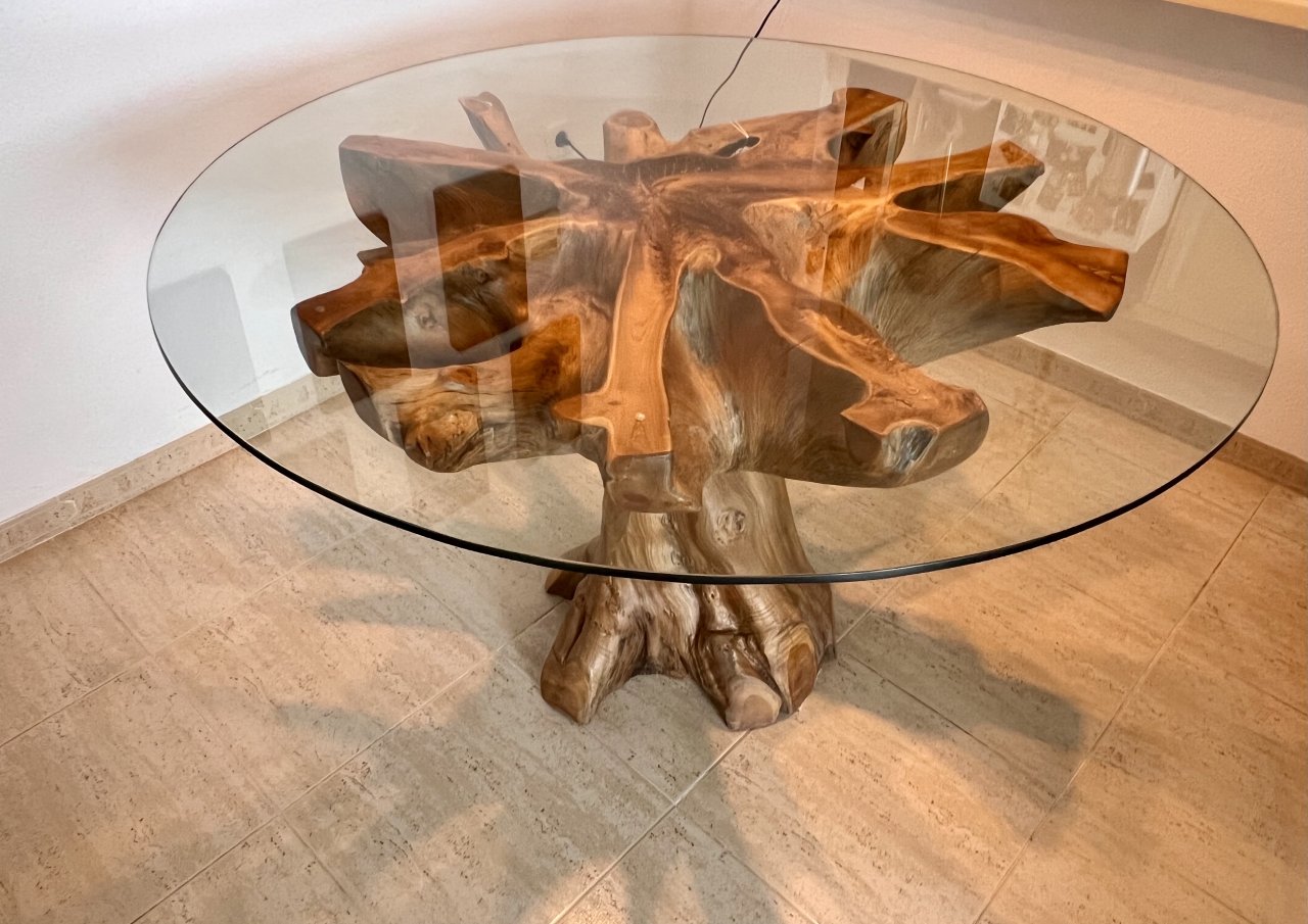 Moycor Teak Wurzel Esstisch | Unikat | Ø 130 cm | WIE NEU
