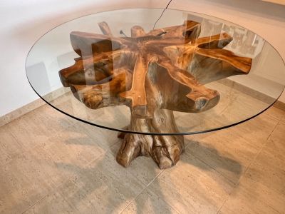 Moycor Teak Wurzel Esstisch | Unikat | Ø 130 cm | WIE NEU