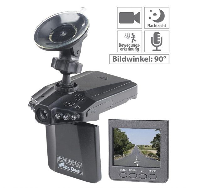 NavGear Auto-DVR-Kamera MDV-2250.IR mit LCD-Display & Bewegungserkennung