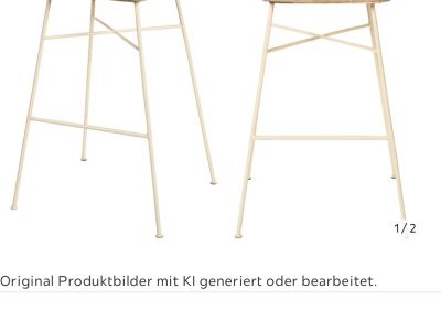 NEU: 2 Barhocker/Hochstühle aus Metall und Rattan zu verkaufen