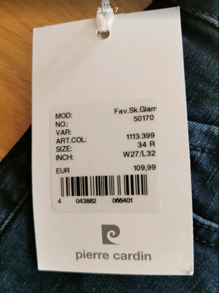 NEU! Edle Jeans von PIERRE CARDIN, Gr.27/32, Blau NEU!