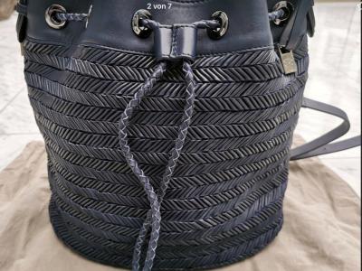 NEW! Elegant leather handbag from UTERQÜE, dark blue NEW!