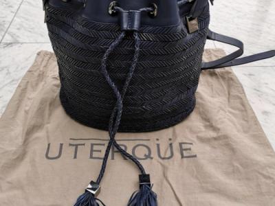 NEW! Elegant leather handbag from UTERQÜE, dark blue NEW!