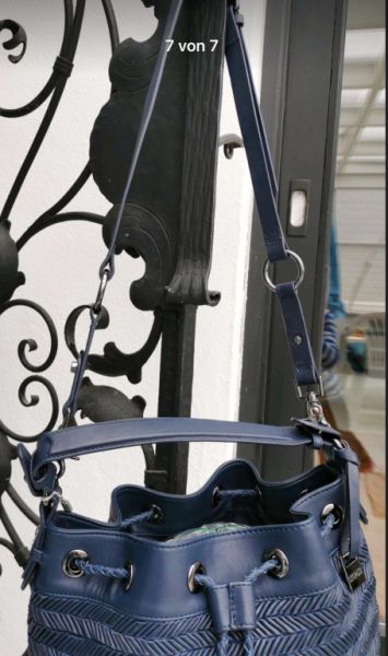 NEW! Elegant leather handbag from UTERQÜE, dark blue NEW!