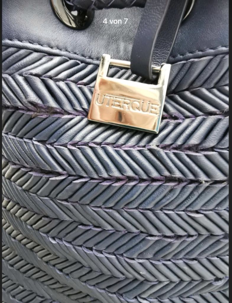 NEW! Elegant leather handbag from UTERQÜE, dark blue NEW!