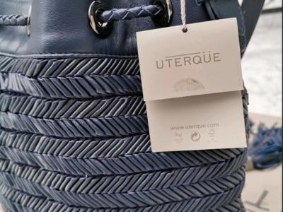 NEW! Elegant leather handbag from UTERQÜE, dark blue NEW!