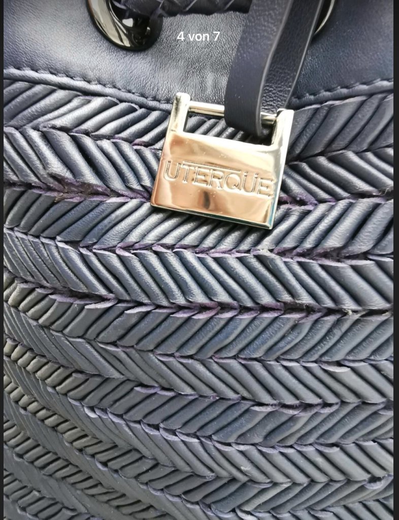 NEU! Edle Lederhandtasche von UTERQÜE, Dunkelblau NEU!