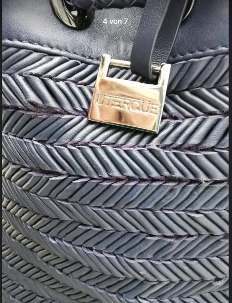 NEU! Edle Lederhandtasche von UTERQÜE, Dunkelblau NEU!