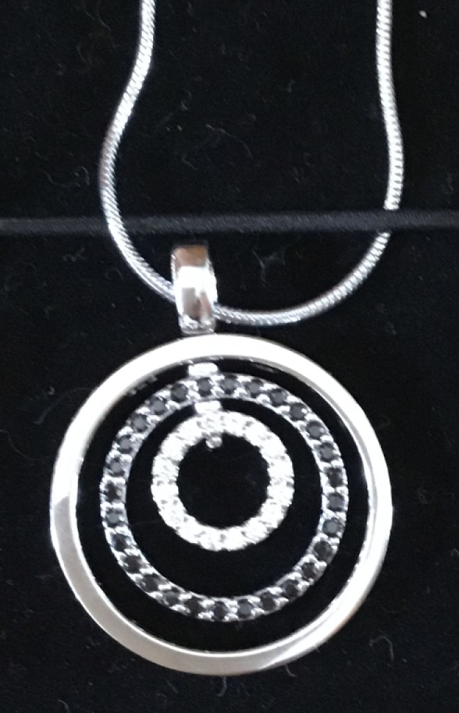 NEU! Edle Silberkette 925-er Sterling Silber, Anhänger mit Strass