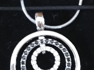 NEU! Edle Silberkette 925-er Sterling Silber, Anhänger mit Strass