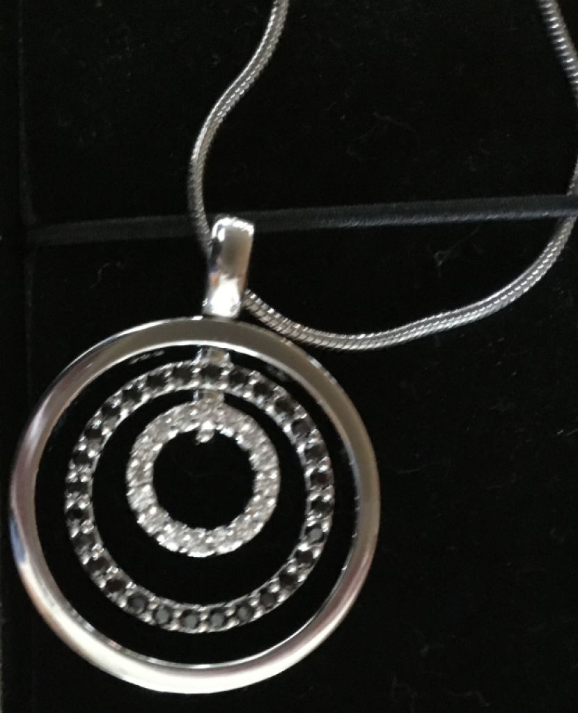 NEU! Edle Silberkette 925-er Sterling Silber, Anhänger mit Strass