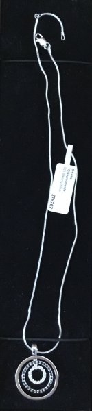 ¡NUEVO! Elegante cadena de plata de ley 925, colgante con strass ¡NUEVO!