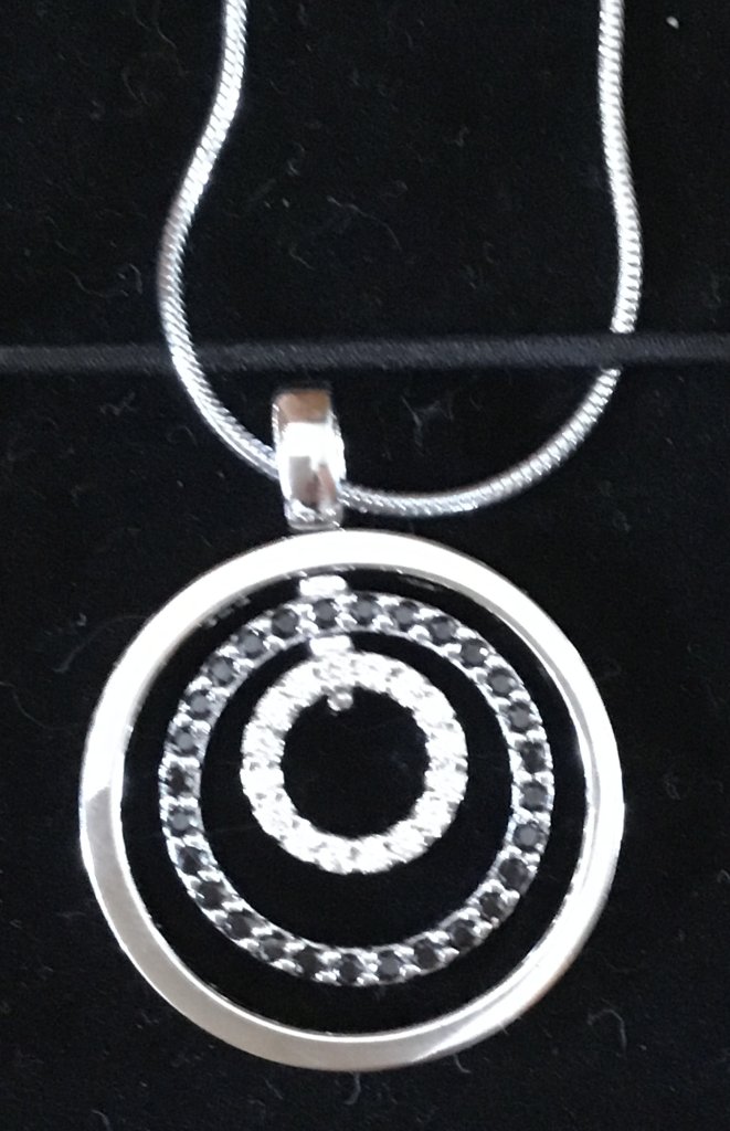 NEU! Edle Silberkette aus 925-er Sterling Silber, Anhänger mit Strass NEU!