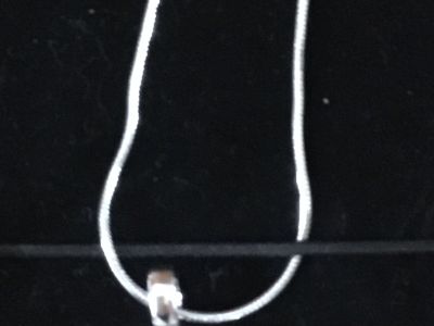 ¡NUEVO! Elegante cadena de plata de ley 925, colgante con strass ¡NUEVO!