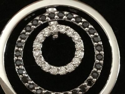 ¡NUEVO! Elegante cadena de plata de ley 925, colgante con strass ¡NUEVO!