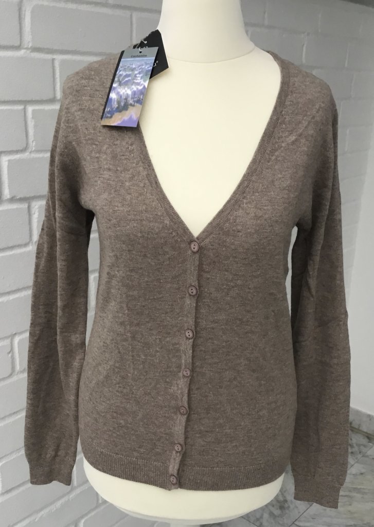 NEU! Edle Strickjacke Cardigan ASSUILI Italy, Gr.M, Cashmere Seide