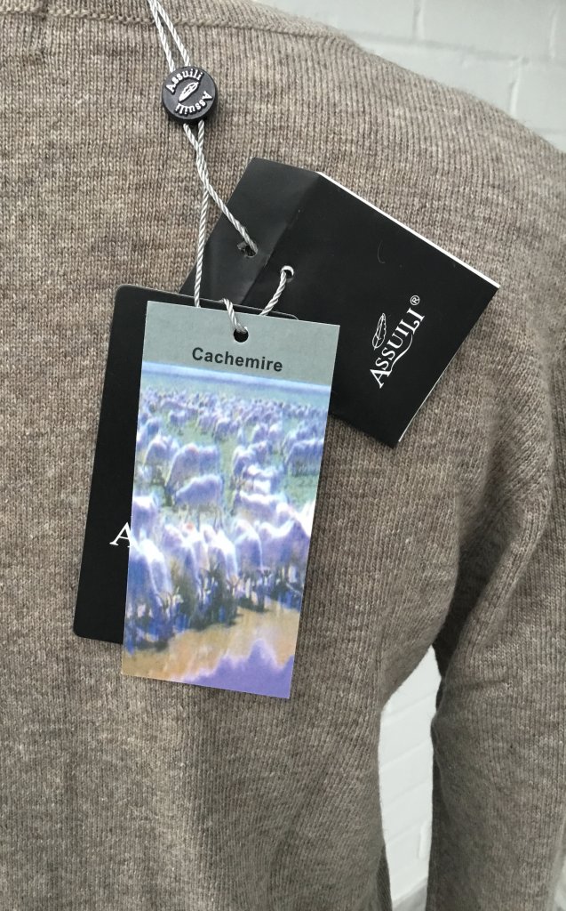 NEU! Edle Strickjacke Cardigan ASSUILI Italy, Gr.M, Cashmere Seide