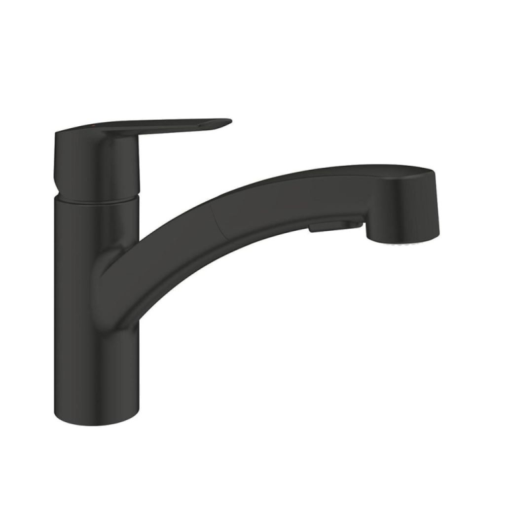 NUEVO grifo de cocina Grohe Start de latón negro mate, grifo, giratorio extraíble Precio original 18