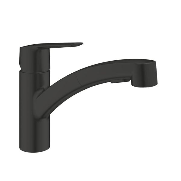 NUEVO grifo de cocina Grohe Start de latón negro mate, grifo, giratorio extraíble Precio original 18