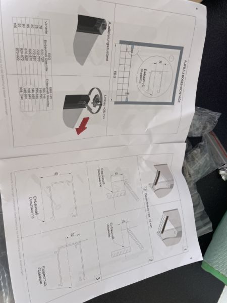 New shower cubicle, glass swing door