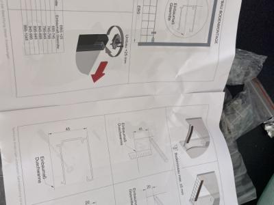 New shower cubicle, glass swing door